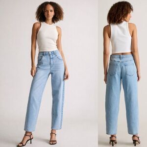 NWOT QUINCE Bella Stretch Barrel Jeans, Sz 26, $158 D36